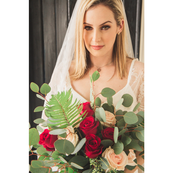 3D Floral Wedding Veil: Handmade Nylon Fingertip Veil Bridal Bride main image 7